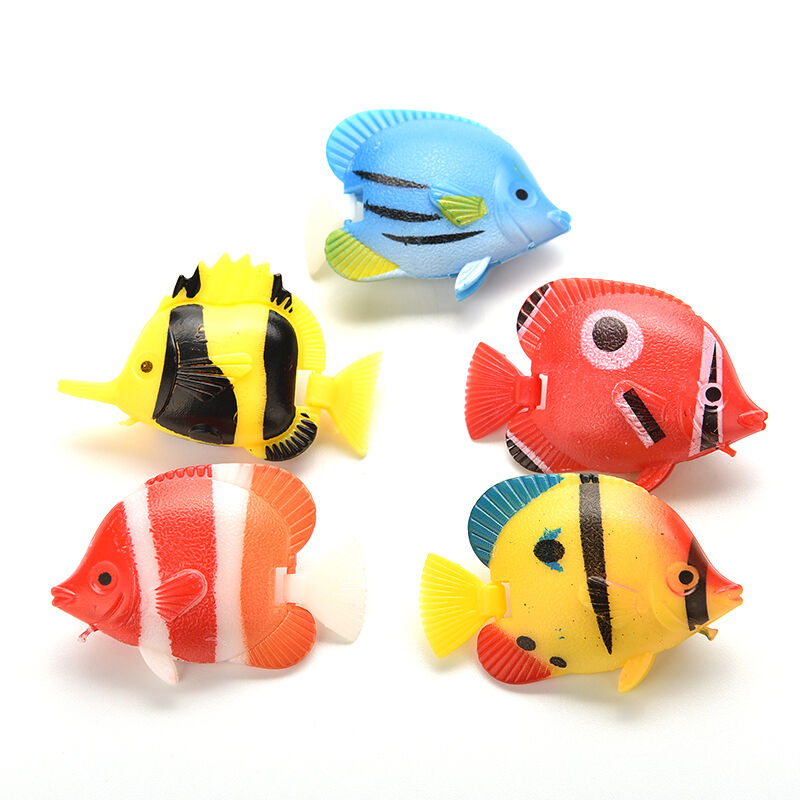5x Artificial Tropical Fish Floating Moveable Aquarium Fish Tank Toy3cL