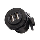 2-Port Dual USB Charger 2-Pin With Wires Universal for Cars Boats Motorhome