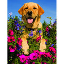 Dog Flower Diamond Painting 5D DIY Full Drill Embroidery Art Cross Stitch