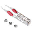 Professional Led Light Stainless Steel Eyebrow Tweezer Hair Removal Makeup