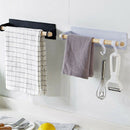 Metal Wall Hanging Holder Wood Towel Shelf Toilet Paper Organizer Rag Holde