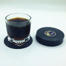 Creative 6pcs Cup Mat Pad Record Anti-skid Coasters Placemat Dia10.5cm Black