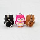 Cute Owl Keyring with LED Lights and Hooting Sound Novelty Key Rings Gifts  1X