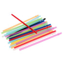 50 Set Reusable Colorful Hard Plastic Straws+2x Brush For