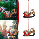 1pcs Elk sleigh pendant DIY Christmas Tree Ornaments Retro Decor O9P4 M3U0