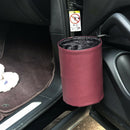 Car Trash Can Hanging Organizer Portable Collapsible Rubbish Bin PU Leather