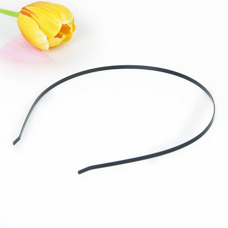 10Pcs 3mm Blank Headbands Metal Hair Band Lots DIY Accessories Black