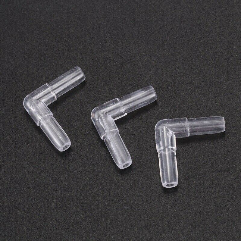 10pcs 4mm Connection Diameter Plastic Aquarium Bent Air Hose Clear E7C7