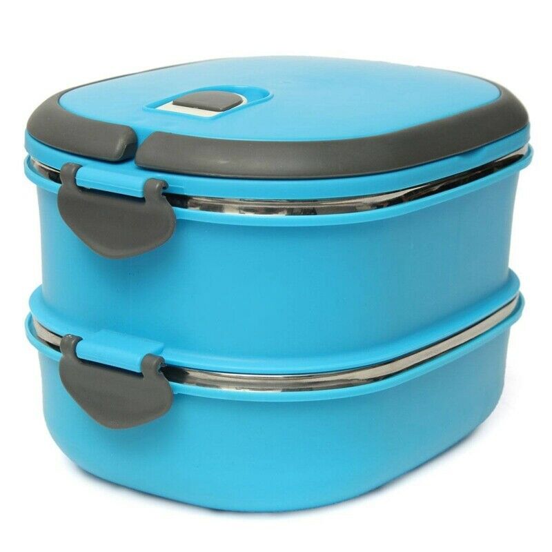 Compact Lunch Box Stainless Steel Two Layers Warmbox Bento Box Picnic Box s T4V7