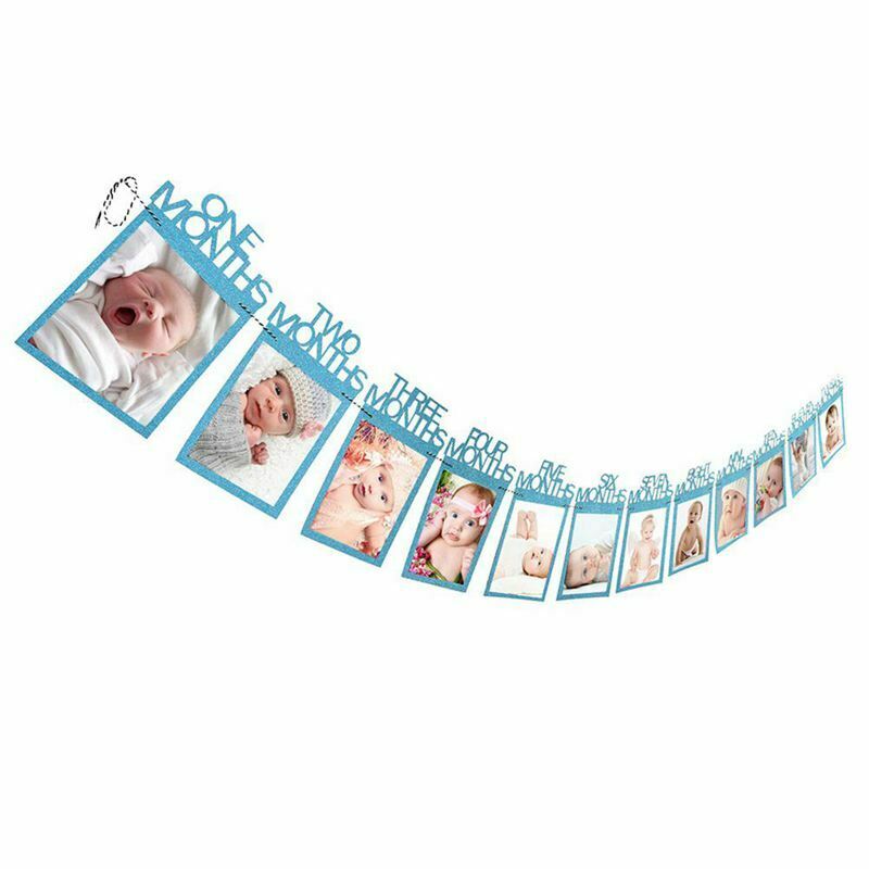 1-12 Month Baby Photo Frame Kids Birthday Gift Home Decorations Hanging Pho A8G9