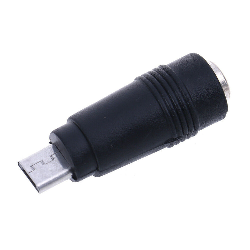 2Pcs DC 5.5*2.1mm female jack plug to micro USB 5pin male power converter