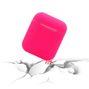 2PCS Silicone Protective Cases Cover for AirPods Charging Case Rose Red&Pink