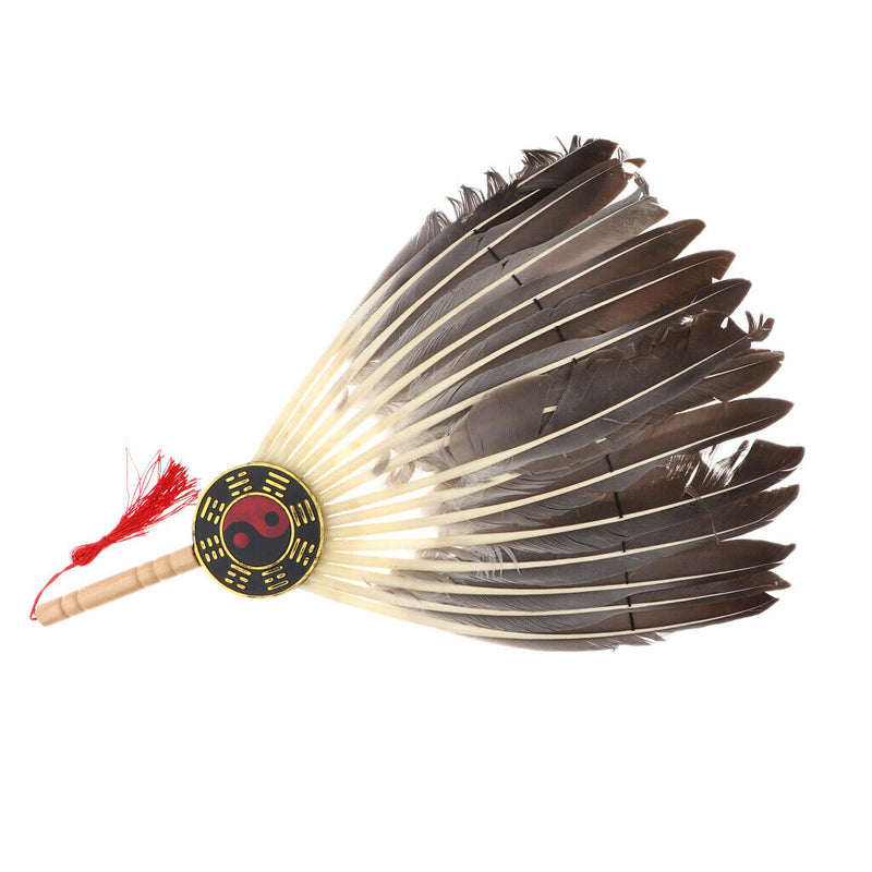 Chinese Sanguo Kongming Feathers Fan Wisdom Holy Zhugeliang Hand Held Fan