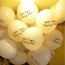 Pack of 10 "Will You Marry Me'' White Latex Balloons for Romantic Surprise