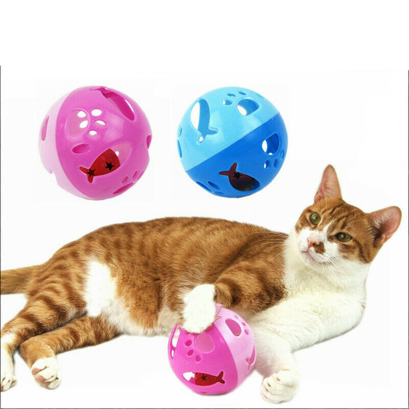 10cm Big Cat Kitten Puppy Dog Pet Play Balls Jingle P Rattle Bell Z4Z1 Chas W1X2