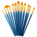12pcs/Set Watercolor Paint Brushes Nylon Hair Oil Painting Pen DIY Art Tool A