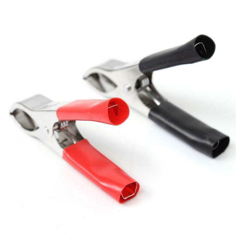 4X 75mm 30A Crocodile Alligator Car Van Battery Test Lead Insulated Clips JR