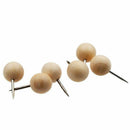130pcs Round Wood Decorative Push Pins, Wood Head and Steel Needle Point Th