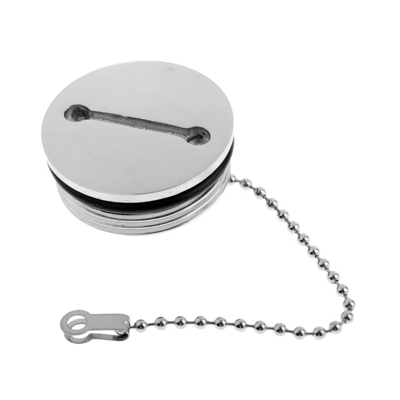 3x Boat Deck Filler Replacement Cap Chain Stainless Steel Fuel Water Gas