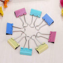 60pcs/set 15mm Colorful Stainless Steel Binder Clips Paper Clip Stationery A