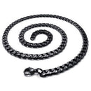 Wide Chain Mens Necklace, Stainless Steel Curb Chain Necklace, Black - Widt J7H4