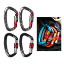 4x Lightweight Heavy Duty Self Lock Carabiner Locking Carabiners for Hiking