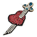 Arrow Through Heart Beaded Patch Sewing on Patch Rhinestone Beading Applique BX
