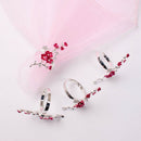 Exquisite small red flower napkin buckle table napkin ring alloy napkin ring Hn