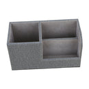 Leather Pen Holder Pen Container Tabletop Storage Box Gray
