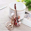 Fashion Mini Guitar Keychain Crystal Cute Gadgets for Women Men Gift