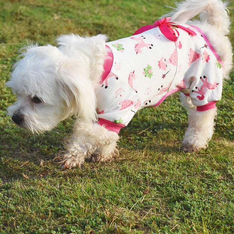 Dog Puppy Shirt Clothes Jumpsuit Pet Apparel Cat Pajamas Costume Pink S