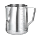 Stainless Coffee Frothing Milk Latte Jug with Scale + Frothing Thermometer