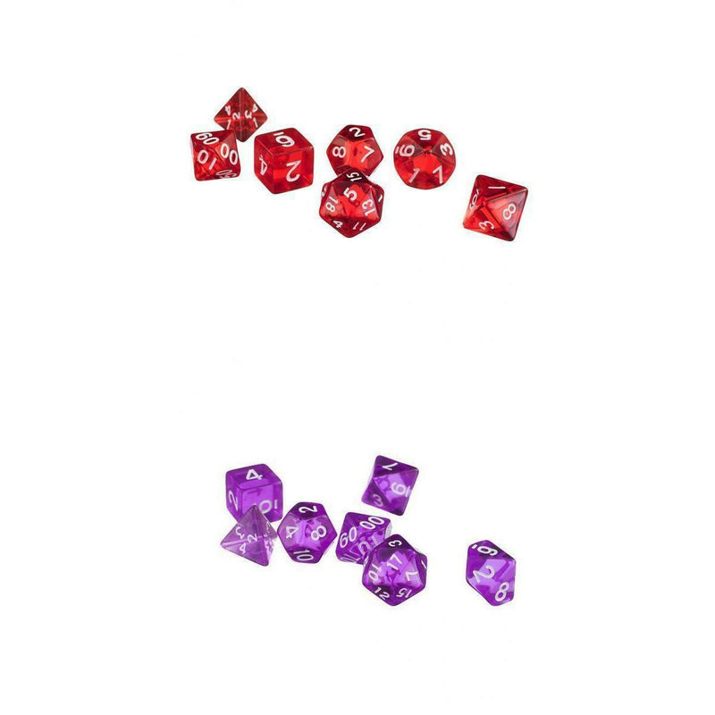 14 Pack Red& D4 D6 D8 D10 D12 D20 Dice Set For D&D RPG MTG