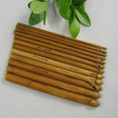12Size Bamboo Handle Crochet Hook Knit Weave Yarn DIY Craft Knitting Needles Set
