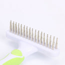 Pet Cat Dog Hair Removal Needle Comb Fur Trimming Open Knot Brush (Grey) A