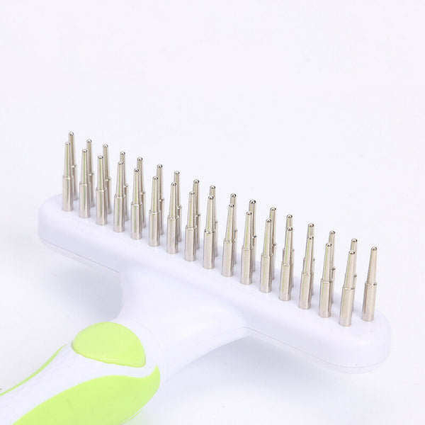 Pet Cat Dog Hair Removal Needle Comb Fur Trimming Open Knot Brush (Grey) A#S