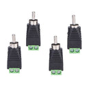 4 Pack RCA Cable Audio Adapter Phono RCA Male Plug to AV Screw Terminal Speaker