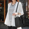 4pcs/Set Lichi Leather Tassels Women Tote Shoulder Clutch Card Bags (Black) A