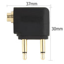 3.5mm Jack Audio Adapter for Airplane Travel Earphone Headphone (2pcs)