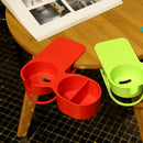 2pcs Coffee Drinking Cup Holder Clip Storage Table Desk Side Clamp Red Blue