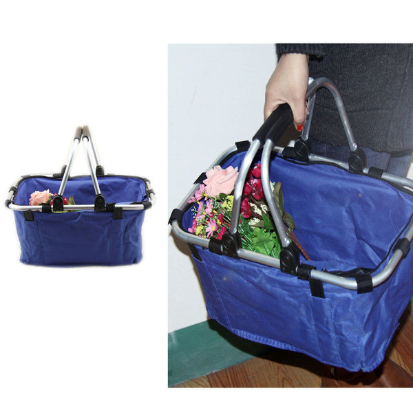 Folding Collapsible Reusable Portable Market Shopping Tote Picnic Basket Stock