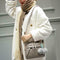 Women Messenger Handbag Shoulder Bag PU Leather Satchel Sling Bag/Grey