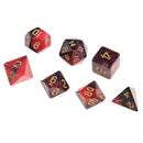7Pcs Polyhedral Digital Dices Dies Game for  Red & Black