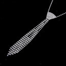 Crystal Diamante Rhinestone Necktie tie Choker Collar Necklace Prom Party