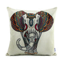 45*45cm Euro Square flax Print Pattern Throw Pillow Covers Elephant V5U2