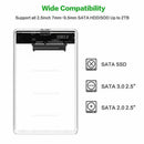 Clear 2.5" HDD Case SATA to USB 3.0 Type C Adapter SSD Hard Drive Box Enclosure1