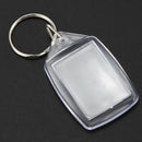 10x Clear Acrylic Plastic Blank Keyrings Insert Passport Photo Keychain Key