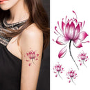 Waterproof Lotus Flower Tattoo Stickers Floral Pattern Temporary Body Art 3c