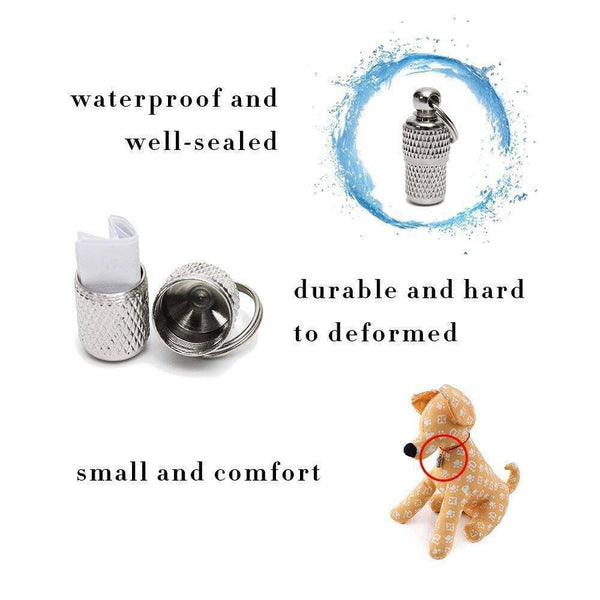 2Pcs/Set Anti-Lost Pet Dog Cat ID Name Address Label Tag Storage Barrel Tube