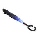 Starry sky Folding Reverse Umbrella Double Layer Inverted Windproof Rain Ca H2P7